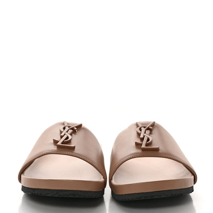 Saint Laurent Lambskin Joan Slide Sandals 40.5 Nude 2 of 9