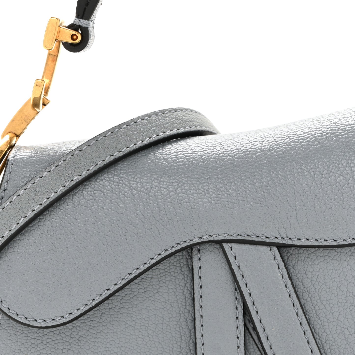 Goatskin Micro Saddle Bag With Strap Cloud Blue