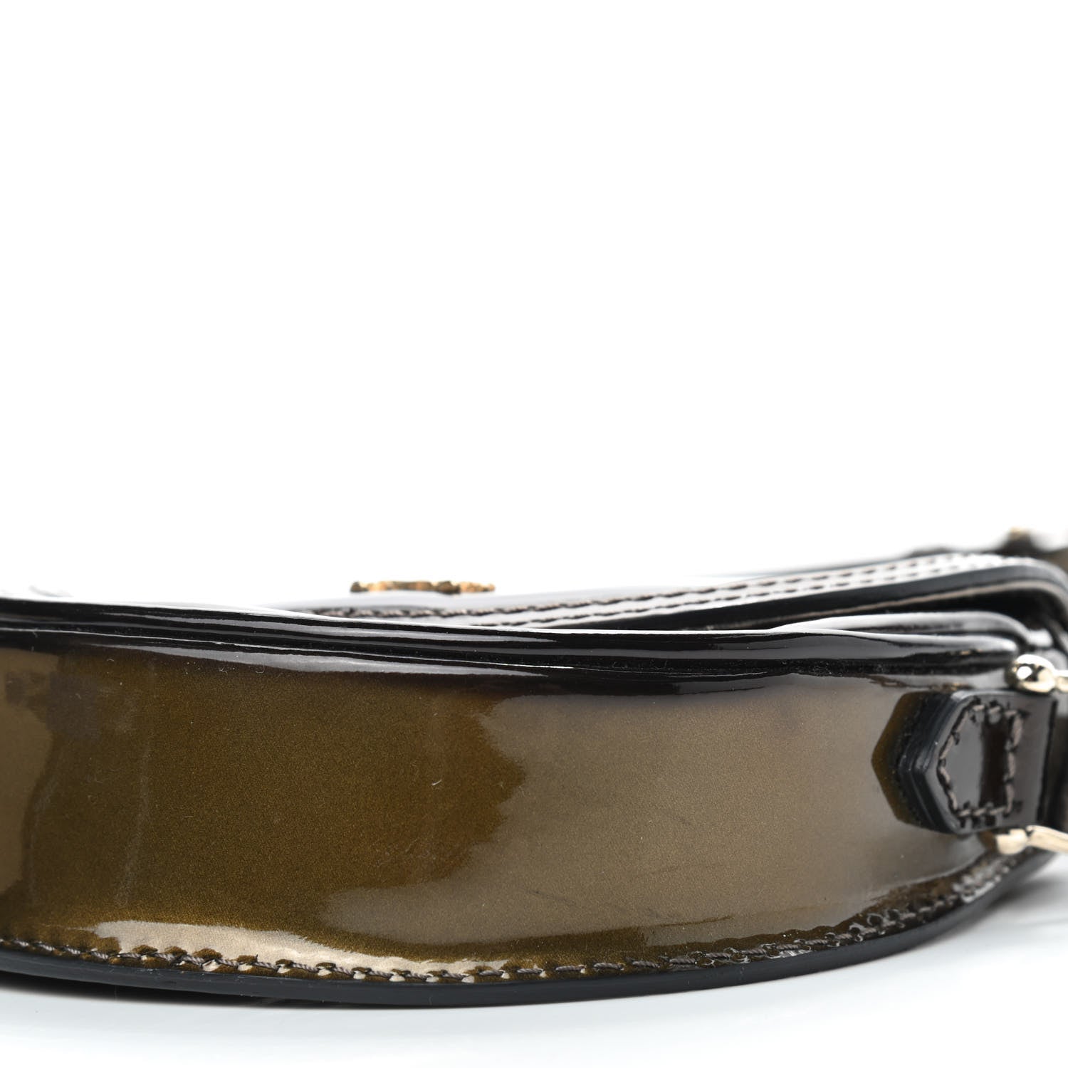 Burberry Patent Calfskin Georgie Mini Crossbody Bag Dark Nickel 5 of 8