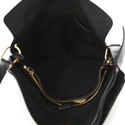 Burberry Derby Calfskin House Check Cornwall Hobo Black 5 of 10
