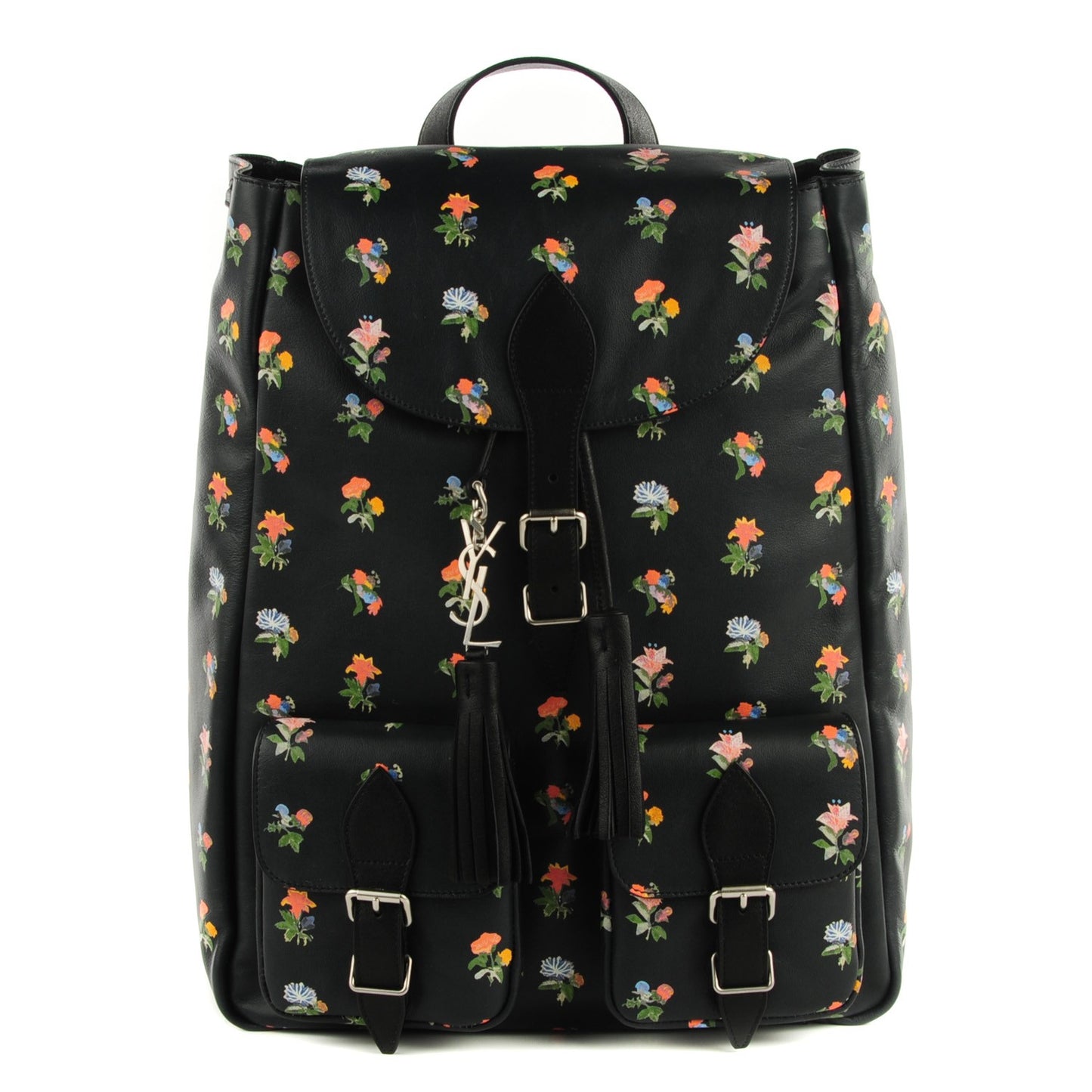 Calfskin Prairie Flower Printed Festival Backpack Multicolor
