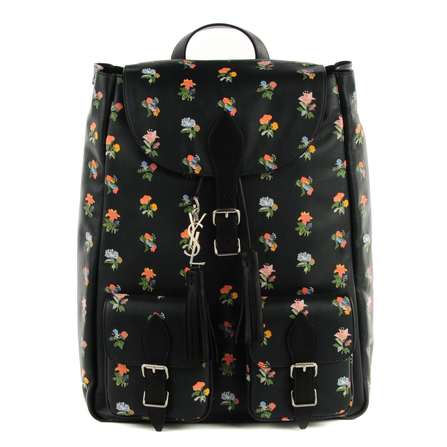 Saint Laurent Calfskin Prairie Flower Printed Festival Backpack Multicolor 1 of 11