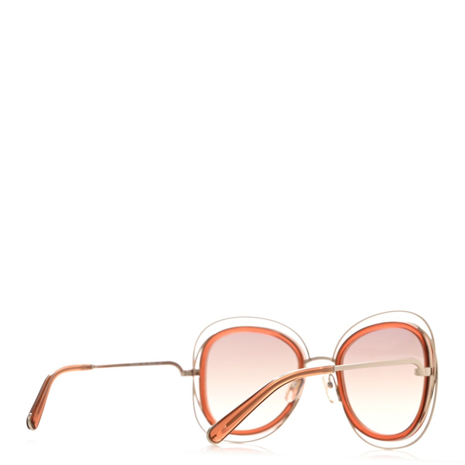 Chloe Oversized Carlina Sunglasses CE123S Gold Peach 4 of 7