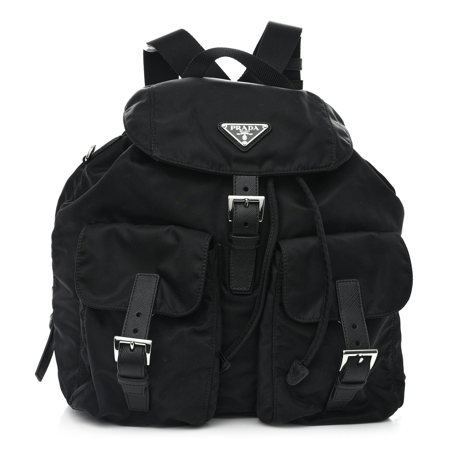Prada Re-Nylon Vela Saffiano Medium Backpack Black 1 of 10
