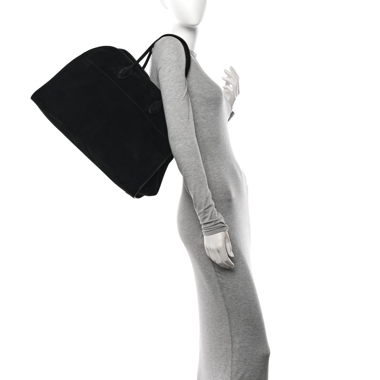 The Row Suede Calfskin Soft Margaux 17 Black 2 of 9