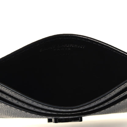 Saint Laurent Grain De Poudre Monogram Credit Card Case Black 4 of 4