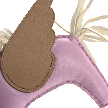 Hermes Milo Lambskin Grigri Rodeo Pegase Horse Bag Charm MM Mauve Sylvestre Craie Chai 8 of 8