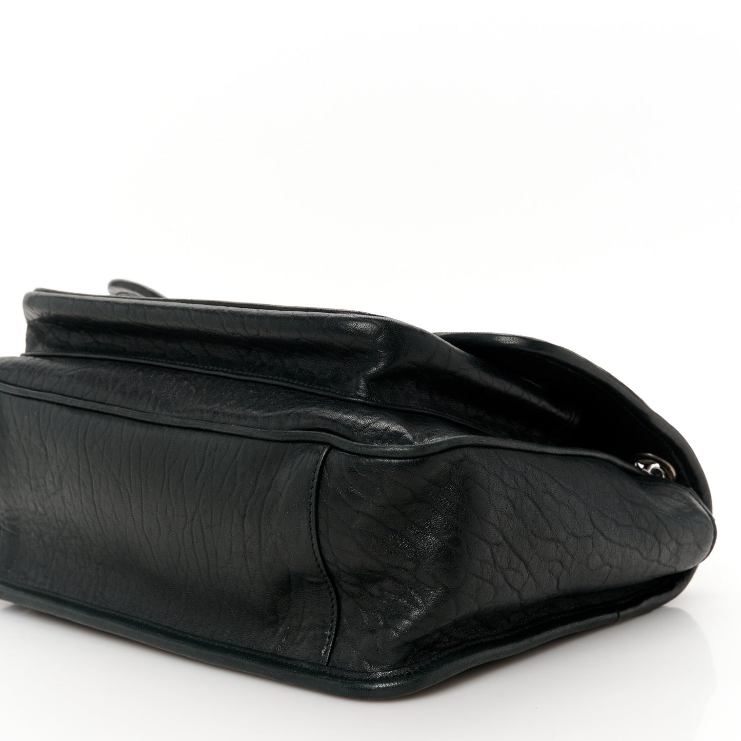 Grained Lambskin Monogram Medium Niki Chain Satchel Black