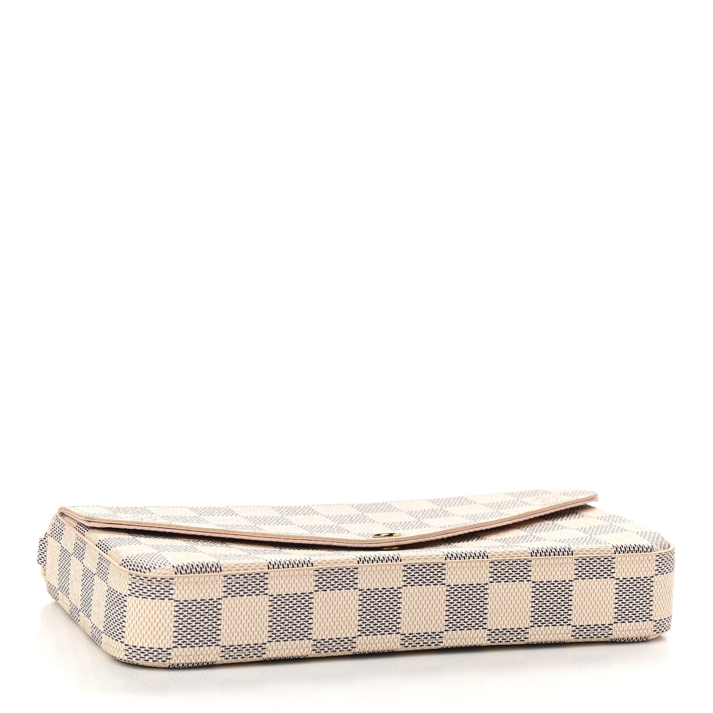 Damier Azur Pochette Felicie Chain Wallet Rose Ballerine