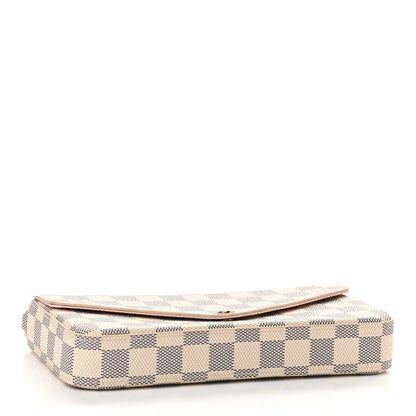 Louis Vuitton Damier Azur Pochette Felicie Chain Wallet Rose Ballerine 4 of 9