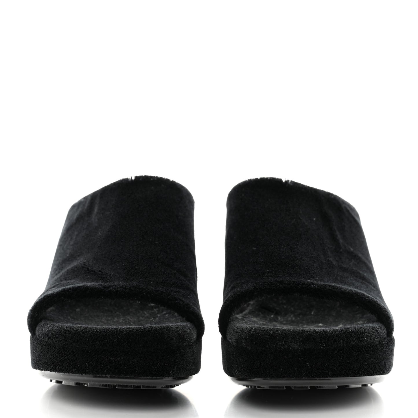 Velvet Gleam Mule Sandals 38 Black