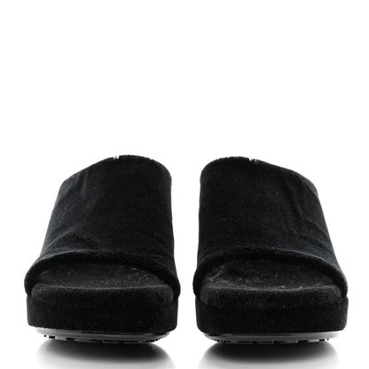 Bottega Veneta Velvet Gleam Mule Sandals 38 Black 2 of 7