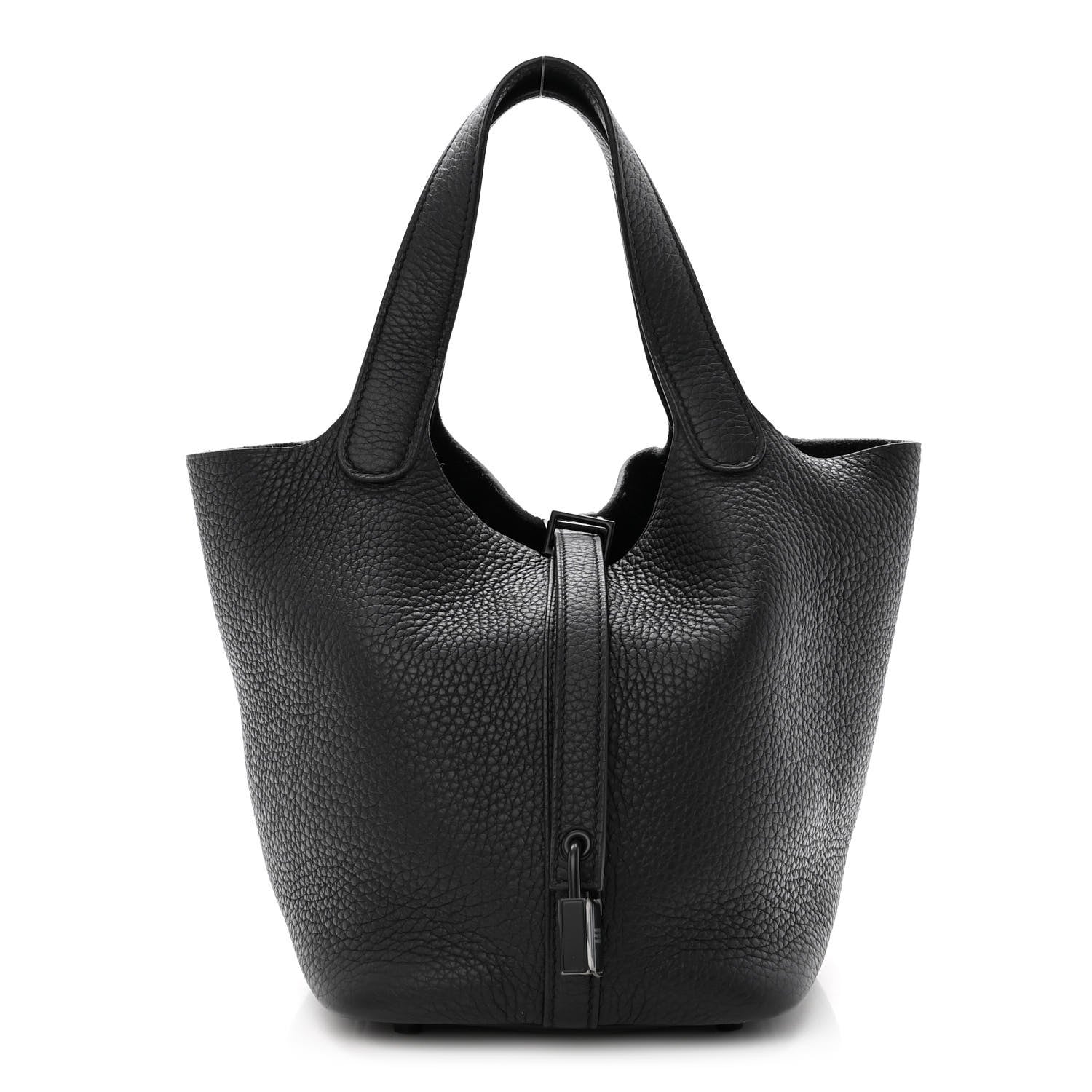 Hermes Taurillon Clemence Monochrome Picotin Lock 18 PM Black 1 of 9