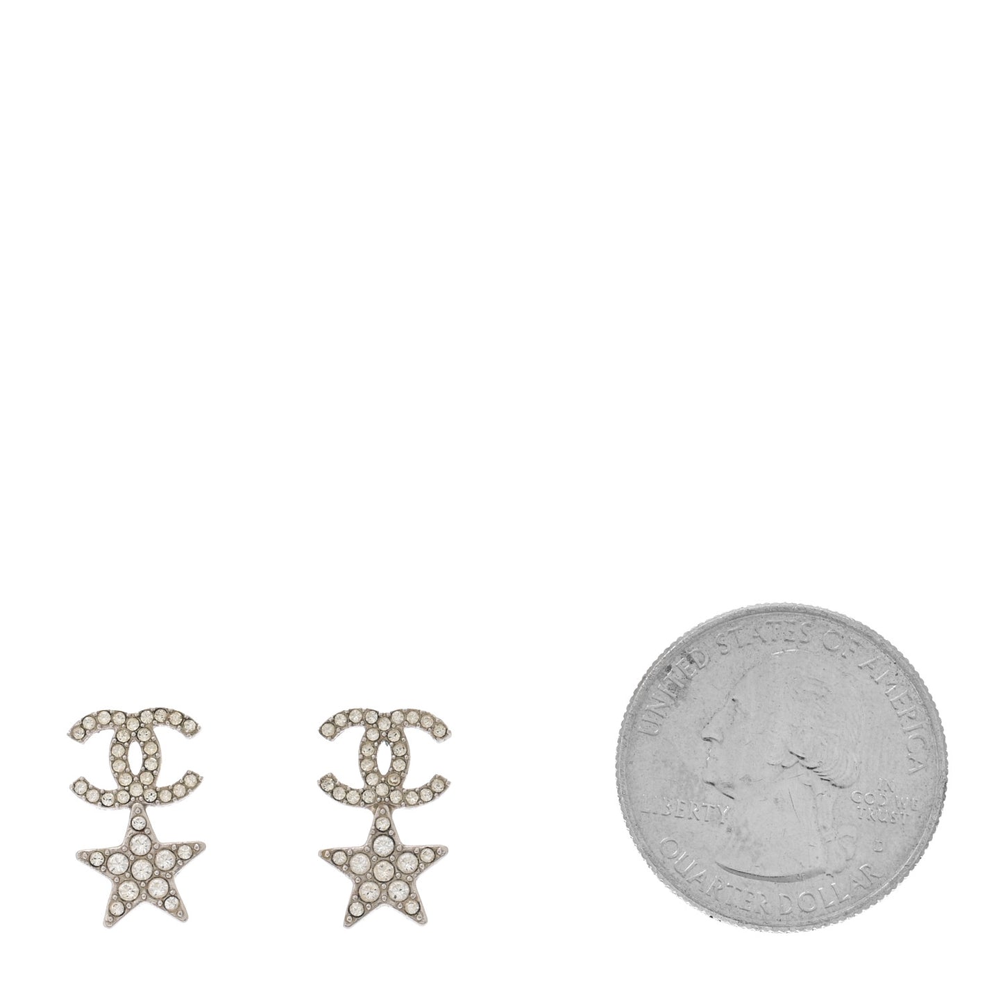 Crystal CC Starfall Drop Earrings Silver