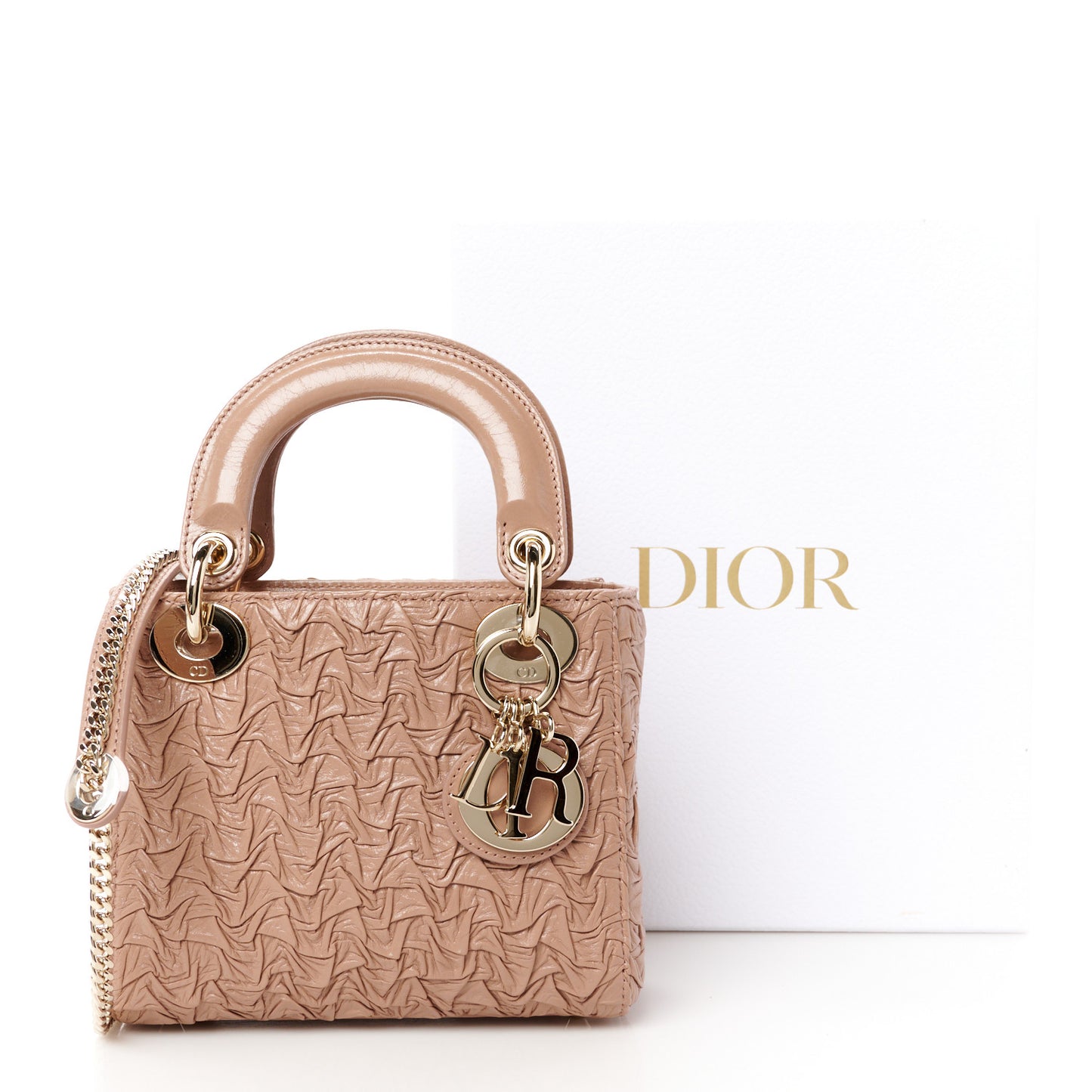 Lambskin Gathered Mini Lady Dior Fard