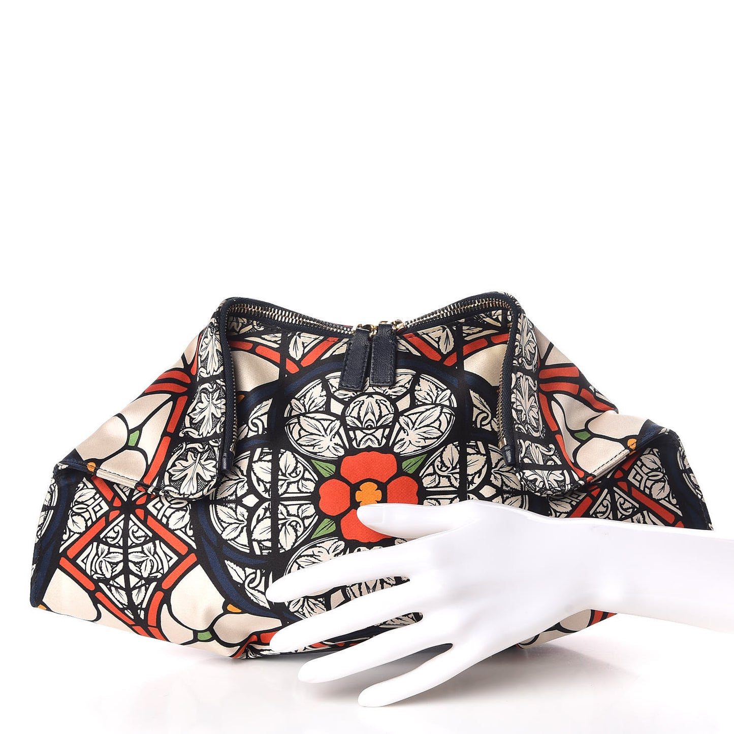Silk Stained Glass De Manta Clutch White