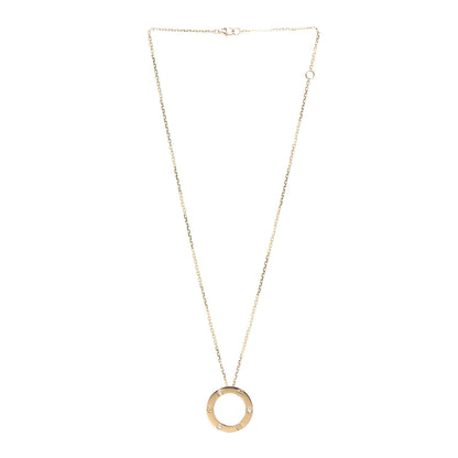 Cartier 18K Yellow Gold 3 Diamonds LOVE Pendant Necklace 3 of 5