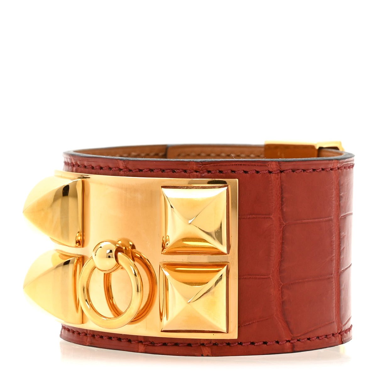 Matte Alligator Collier De Chien CDC Bracelet S Rouge H