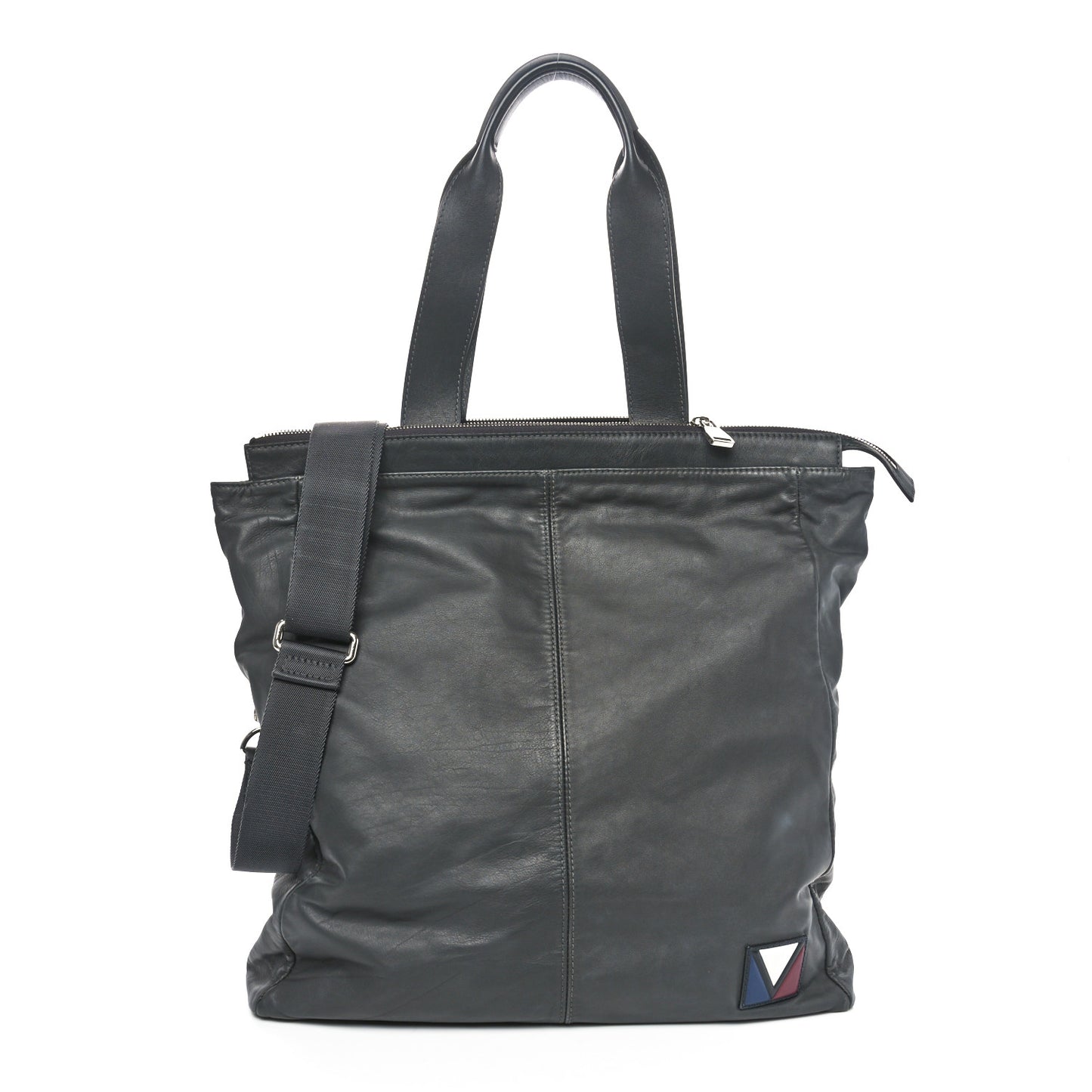 Calfskin Cross V Messenger Asphalt