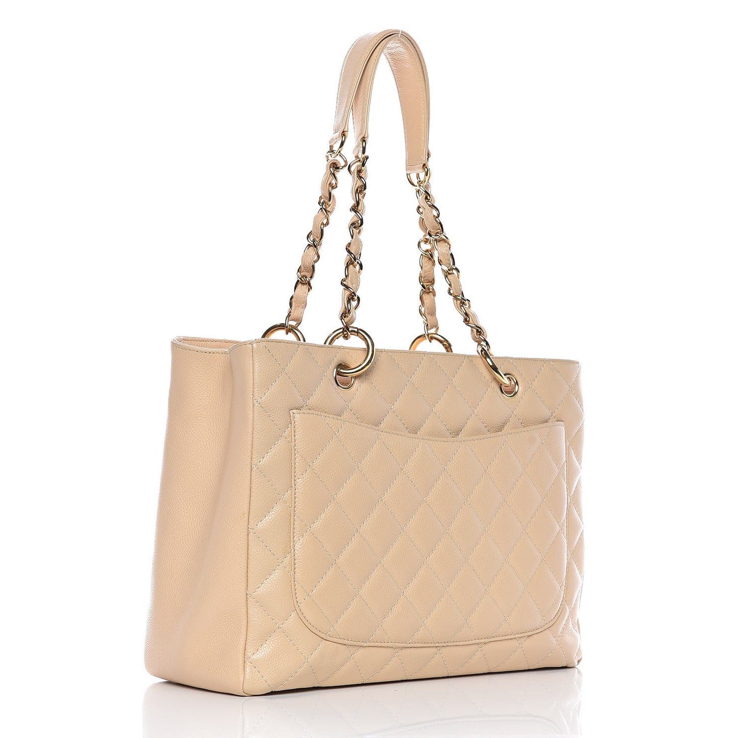 Caviar Quilted Grand Shopping Tote GST Beige Clair