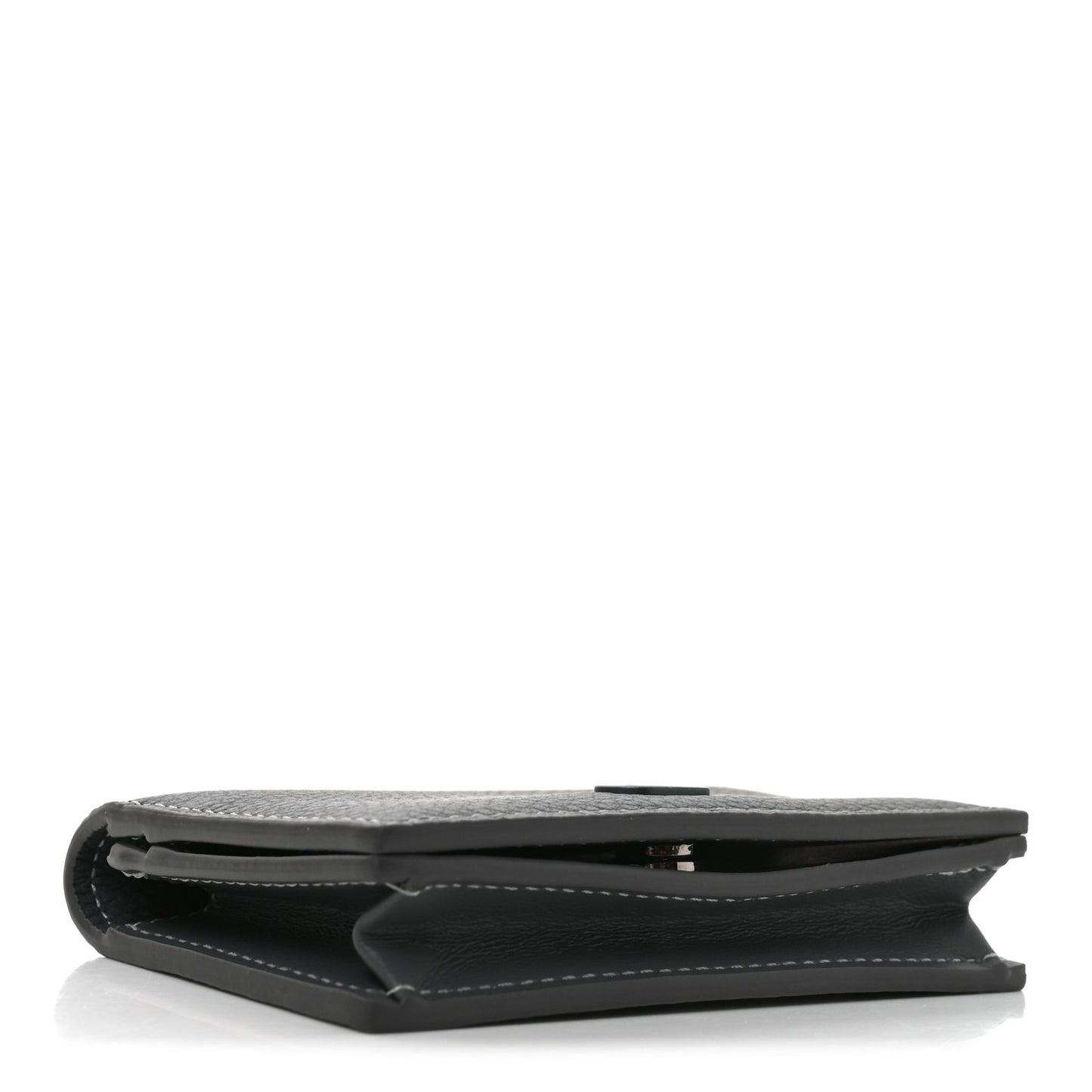Grained Calfskin CD Icon Wallet Grey