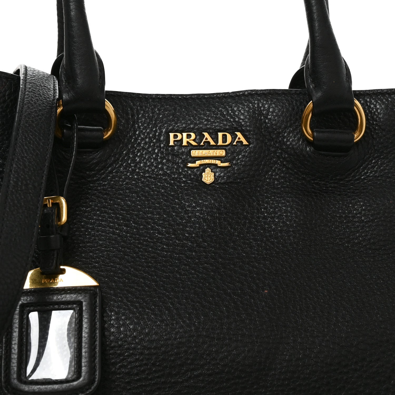 Prada Vitello Phenix Top Handle Bag Black 7 of 9