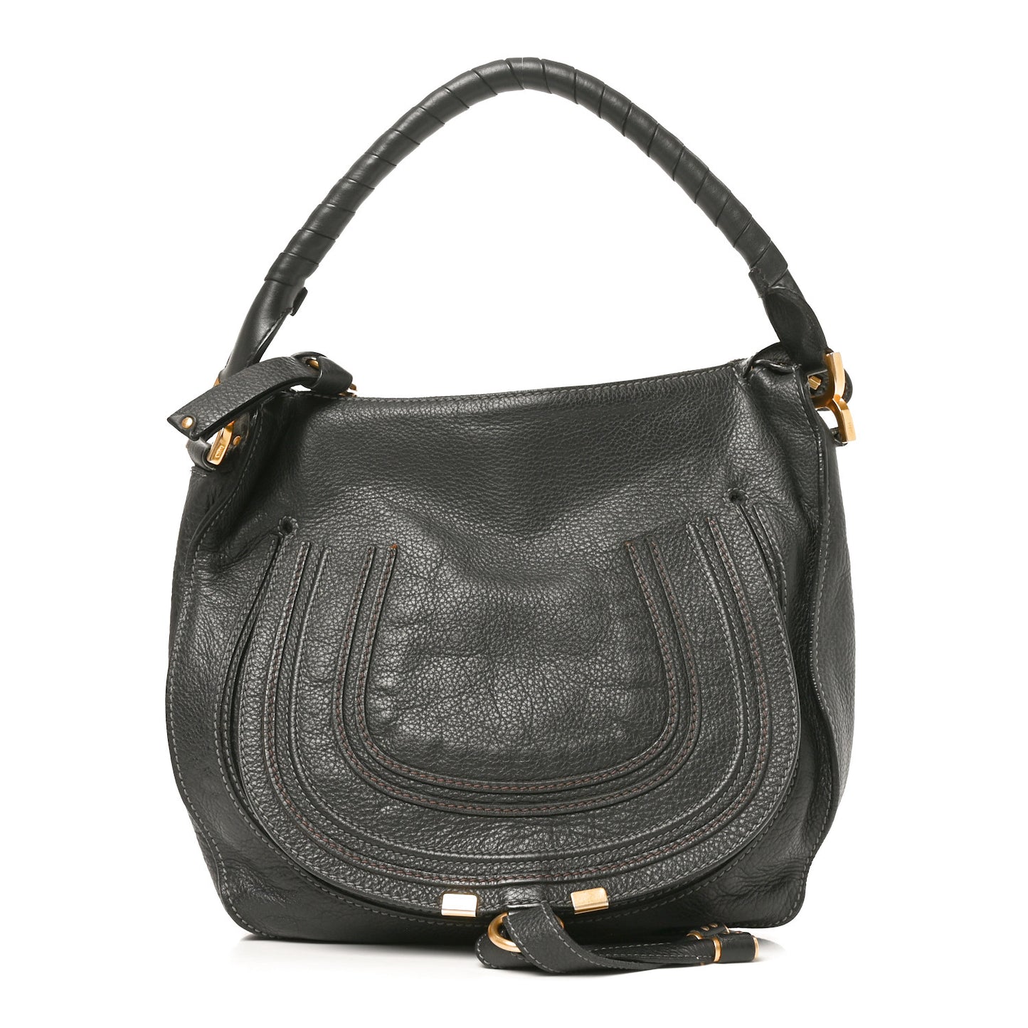 Calfskin Medium Marcie Satchel Black