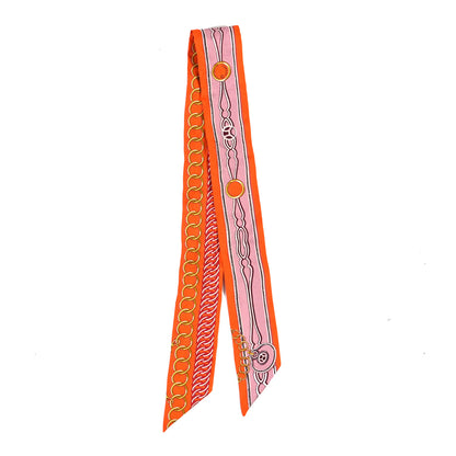 Hermes Silk Maillons Twilly Orange Vieux Rose Gold 2 of 4