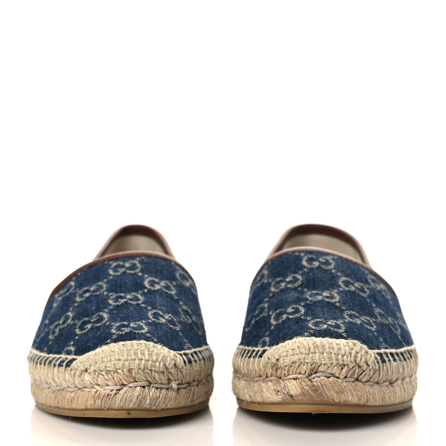 Denim GG Monogram Espadrilles 39.5 Blue Tea Cuir