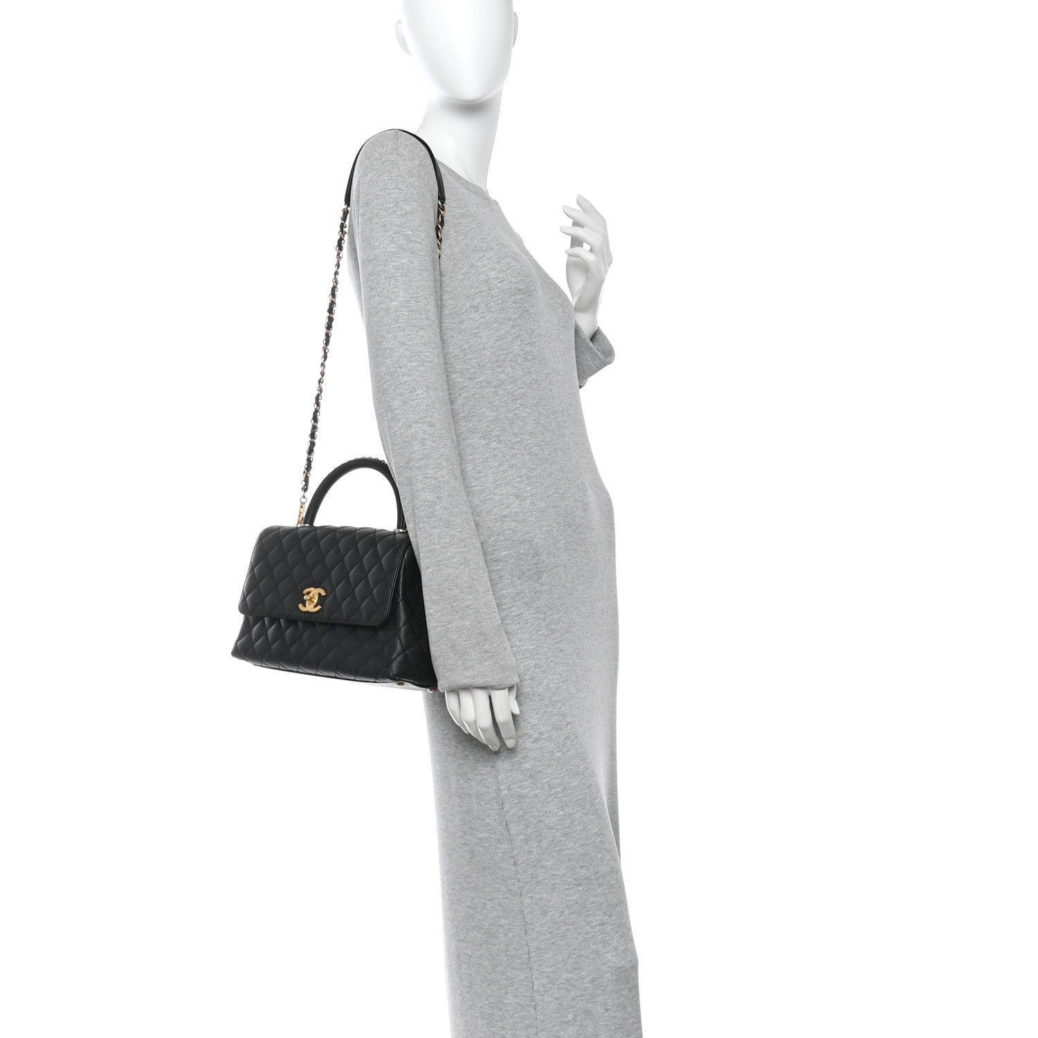 Chanel Caviar Quilted Small Coco Chain Handle Flap Black 2 of 13