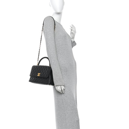 Chanel Caviar Quilted Small Coco Chain Handle Flap Black 2 of 13