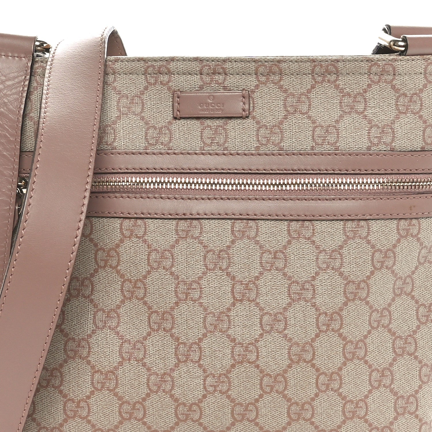Gucci GG Supreme Monogram Selleria Calfskin Small Flat Messenger Bag Pink 5 of 10