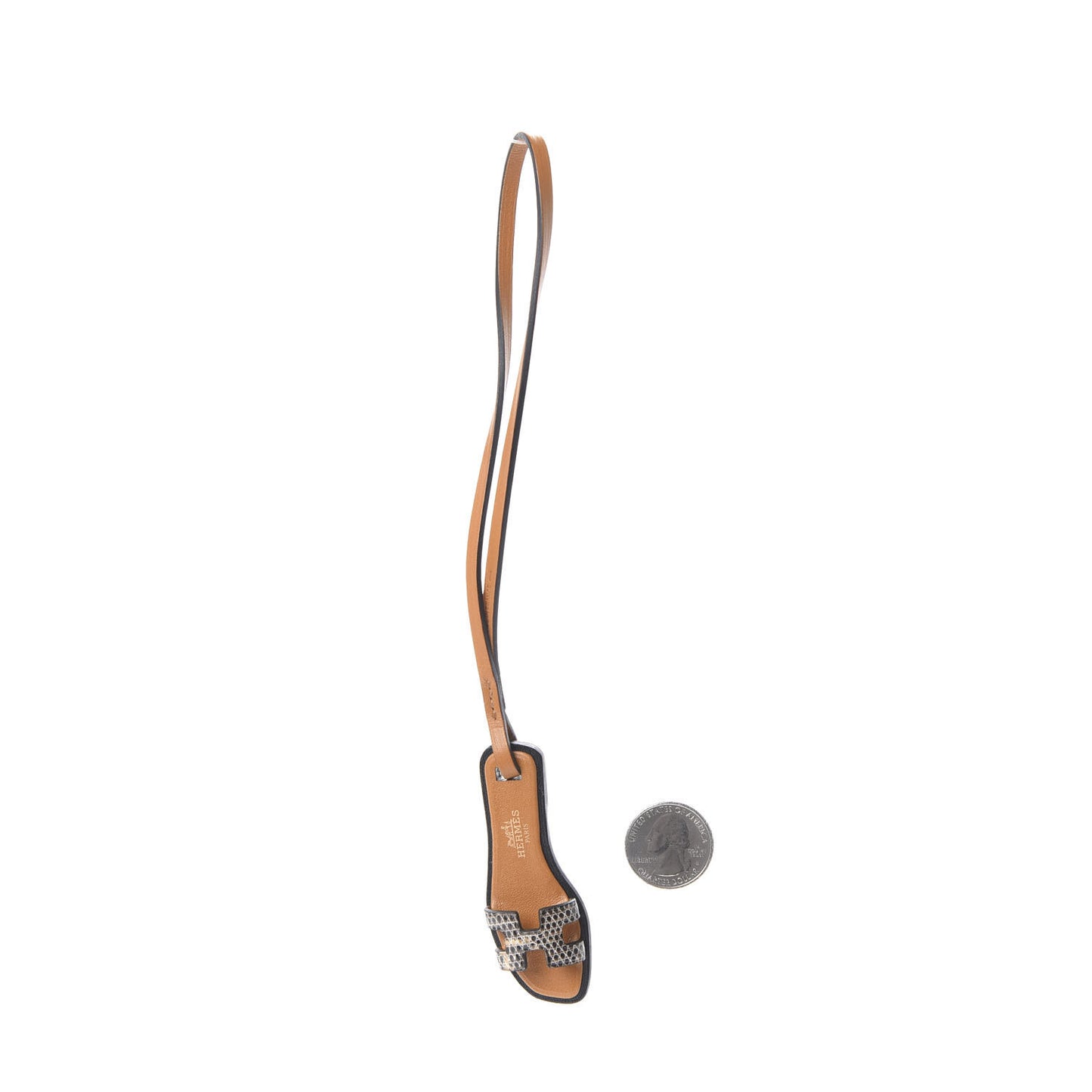 Lizard Butler Calfskin Hunter Oran Nano Bag Charm Naturale Sable