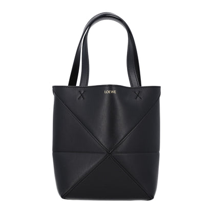 Loewe Shiny Calfskin Mini Puzzle Fold Tote Black 1 of 9