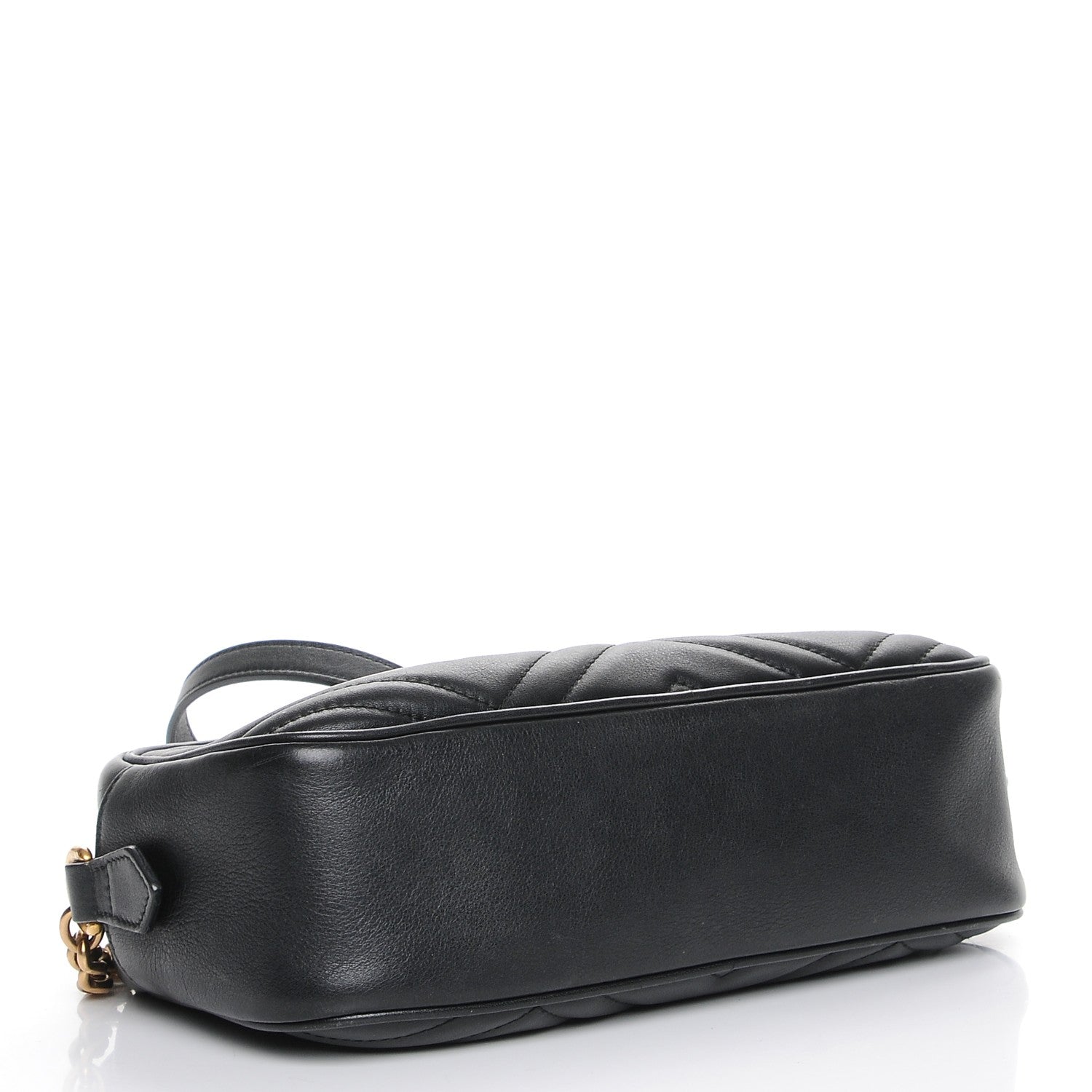 Gucci Calfskin Matelasse Small GG Marmont Chain Shoulder Bag Black 4 of 8