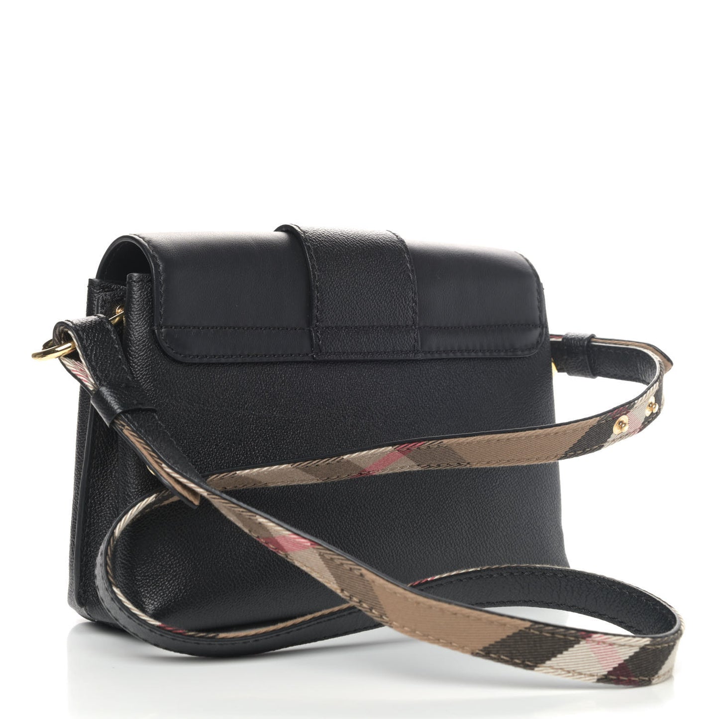 Soft Grain Calfskin Small Buckle Tote Black