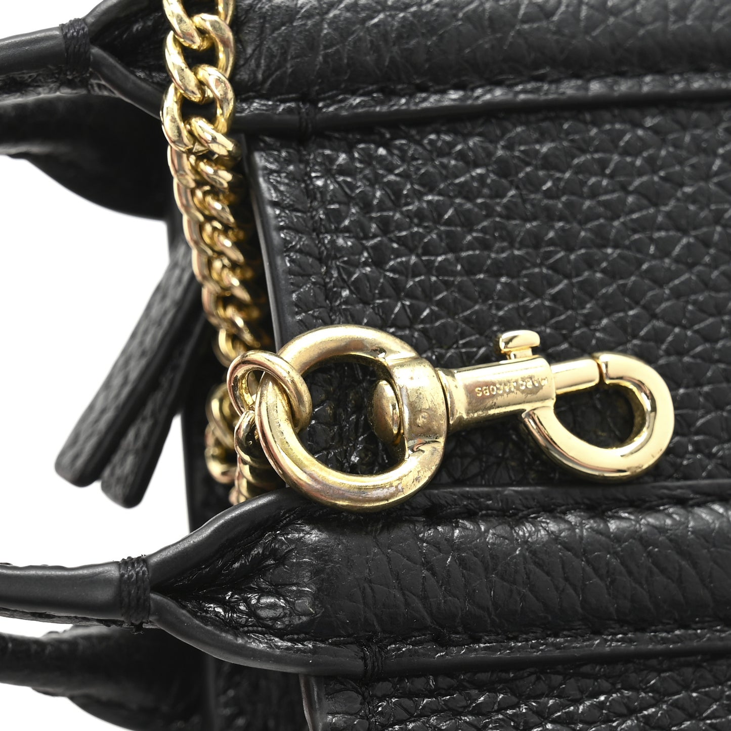Grained Calfskin Nano Bag Charm The Tote Bag Black