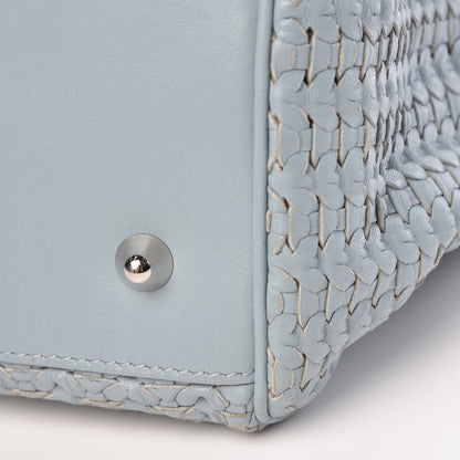 Christian Dior Lambskin Woven Medium Lady Dior Shopping Tote Light Blue 14 of 14