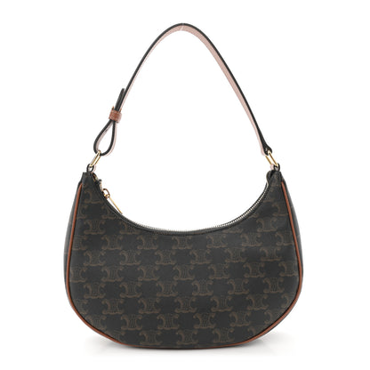 Celine Triomphe Canvas Calfskin Ava Shoulder Bag Tan 1 of 10