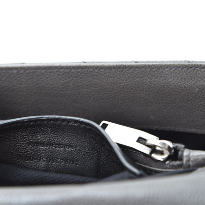 Saint Laurent Sheepskin Matelasse Chevron Monogram Medium College Bag Asphalt 9 of 13