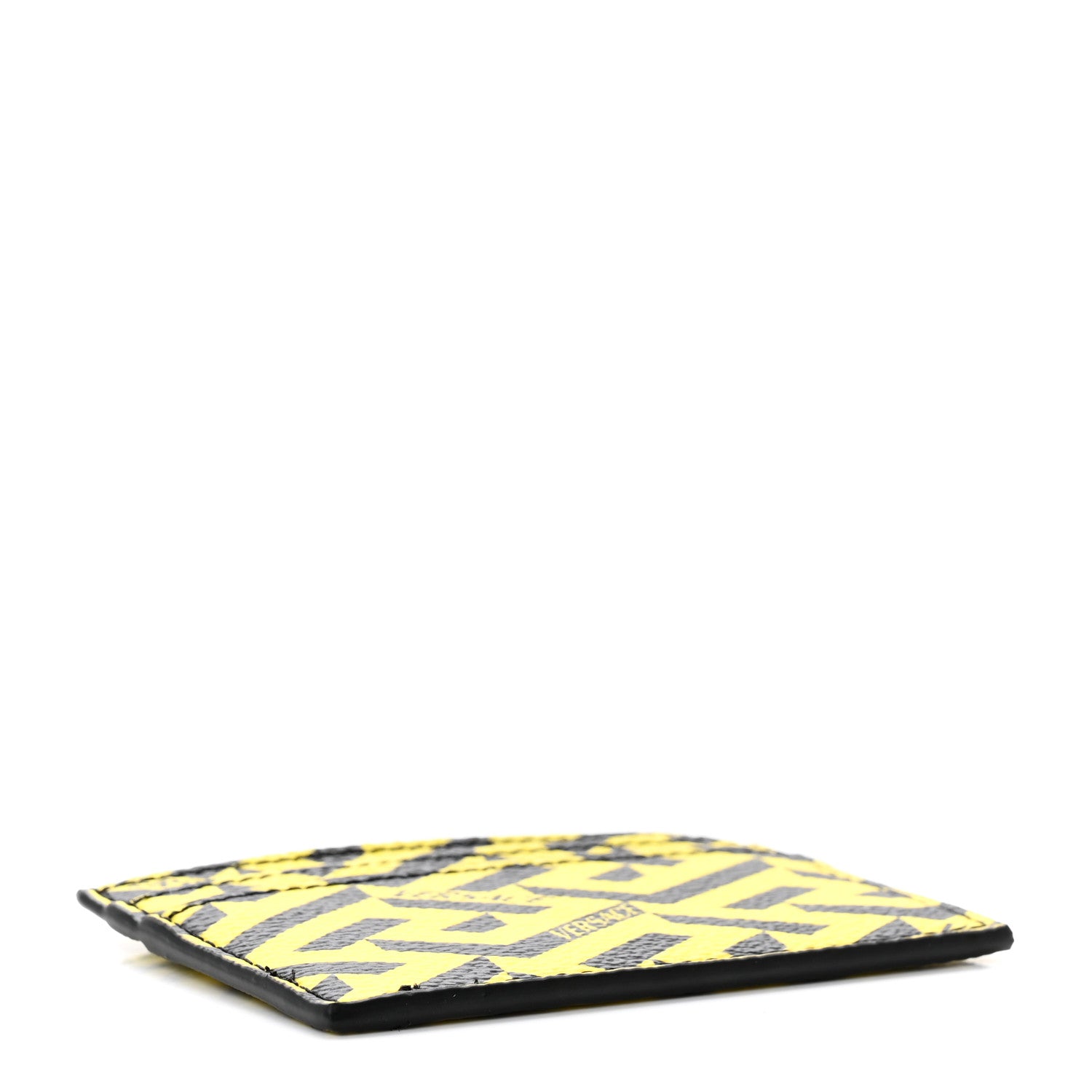 Versace Coated Canvas La Greca Card Holder Yellow Black 4 of 6