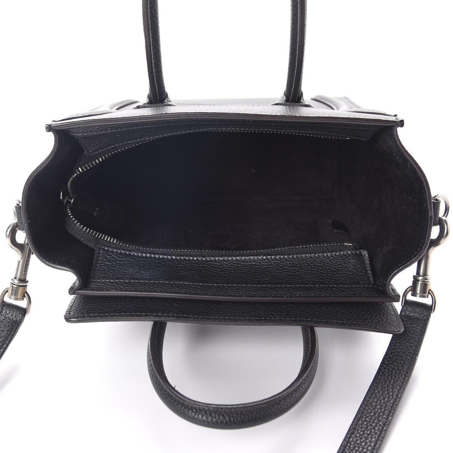 Drummed Calfskin Nano Luggage Black