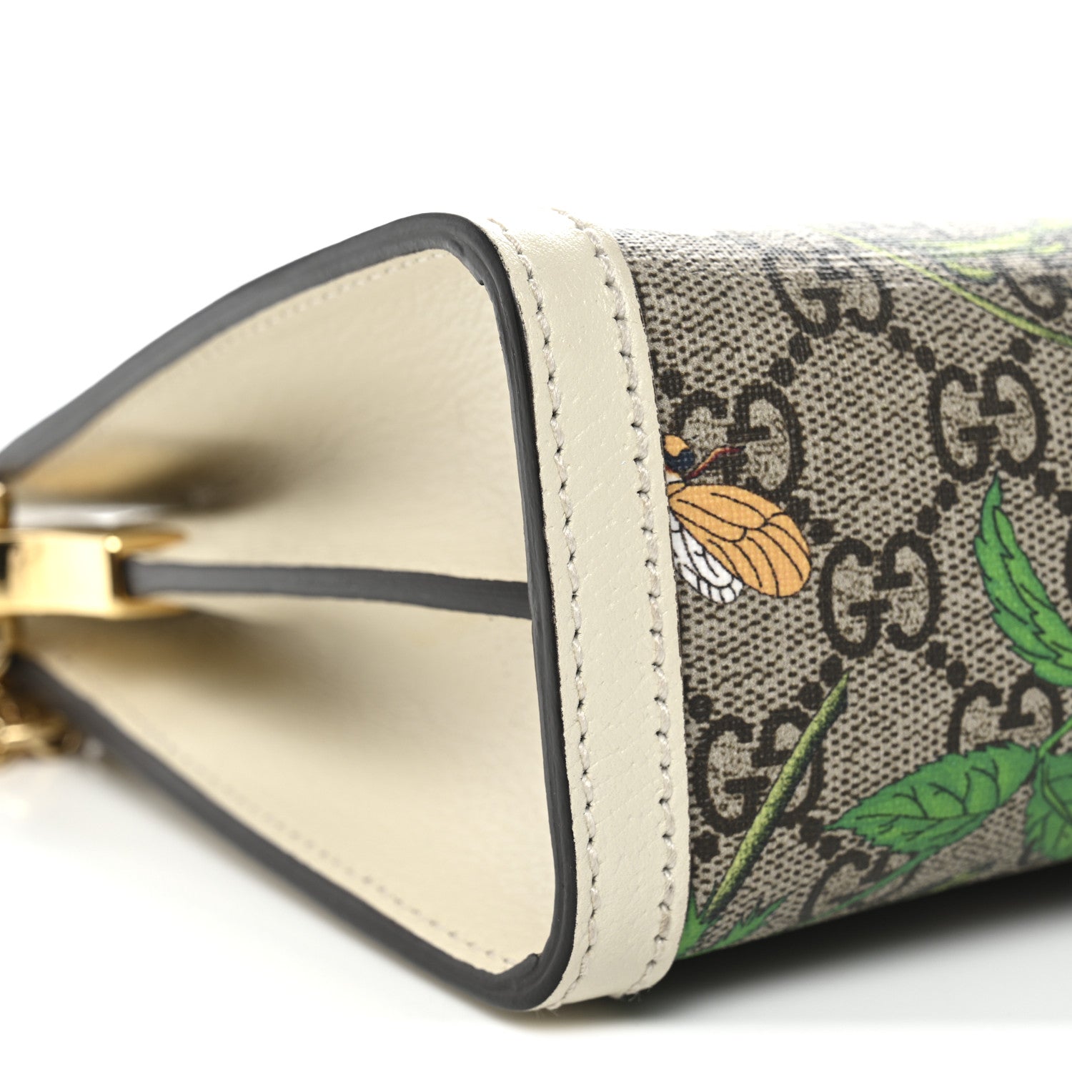 Gucci GG Supreme Monogram Flora Web Small Ophidia Chain Shoulder Bag White 9 of 10
