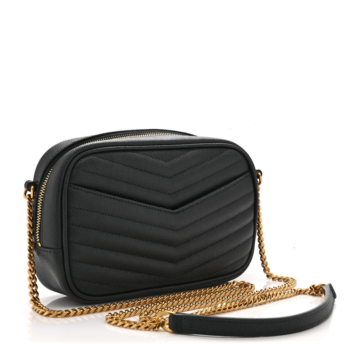 Saint Laurent Grain De Poudre Matelasse Monogram Mini Lou Camera Bag Dark Smog 3 of 11
