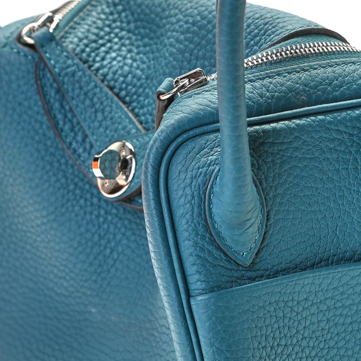 Taurillon Clemence Mini Lindy 20 Vert Bosphore