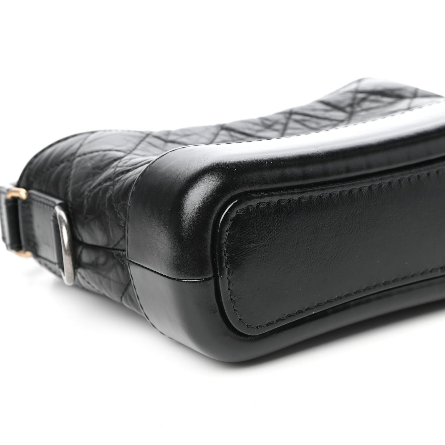 Aged Calfskin Quilted Small Gabrielle Hobo Black