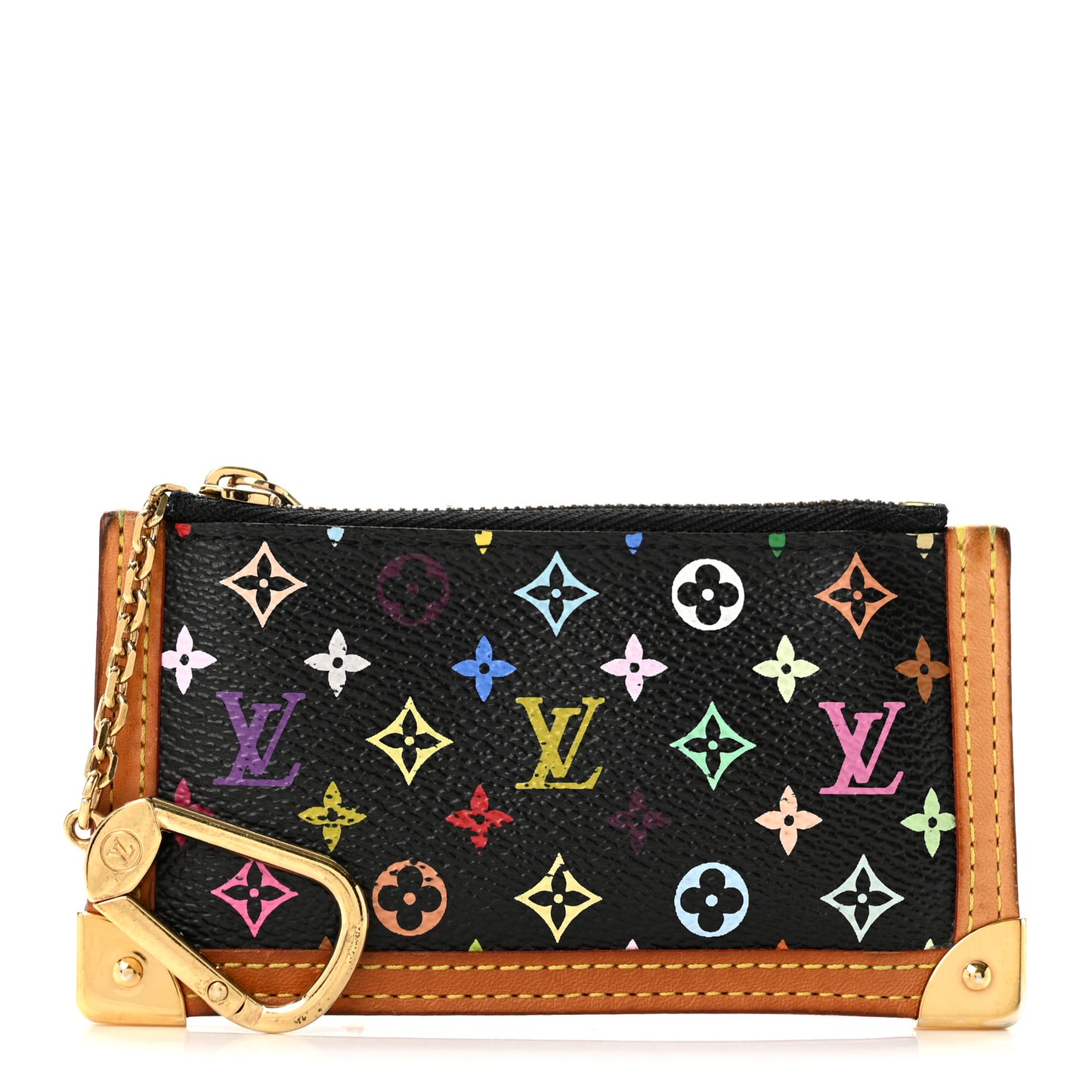 Monogram Multicolor Key Pouch Black