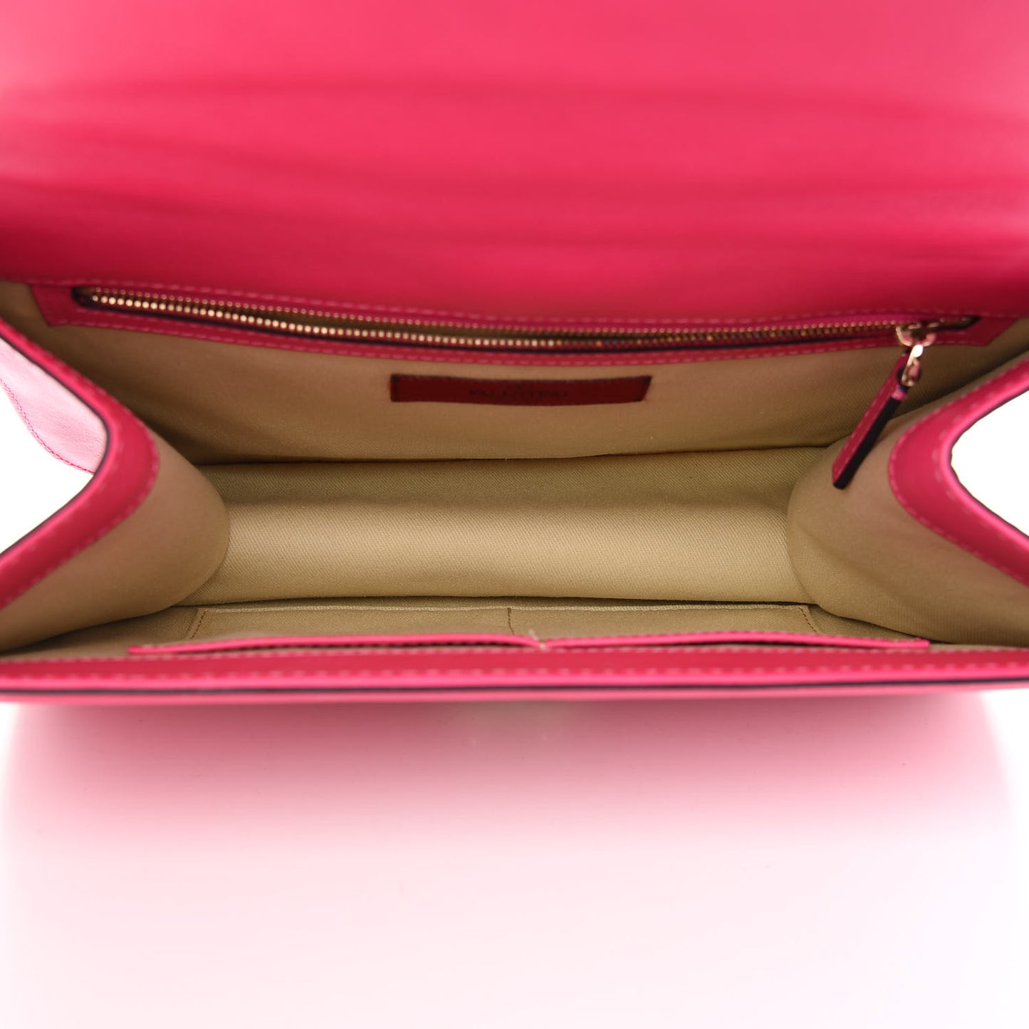 Vitello Large Glam Lock Rockstud Flap Pop Fuxia