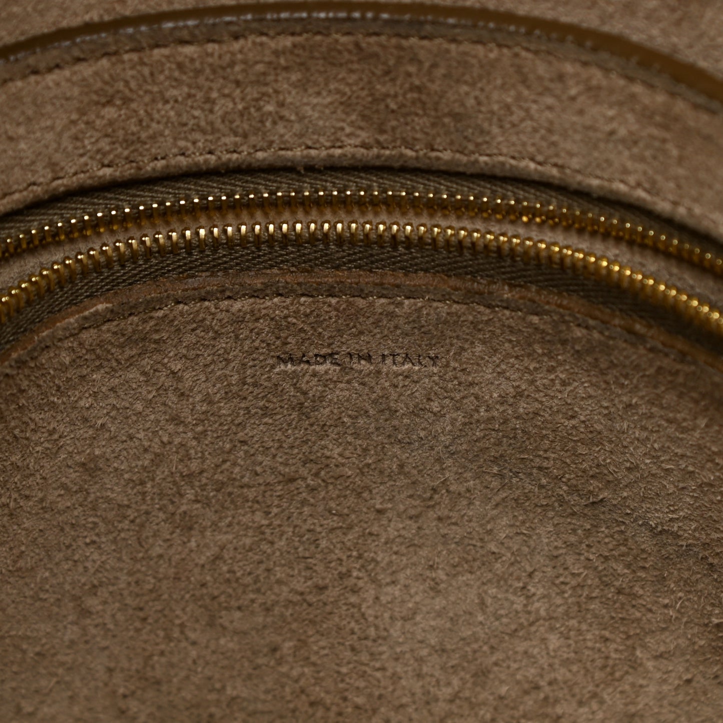 Soft Grained Calfskin Sangle Bucket Bag Taupe