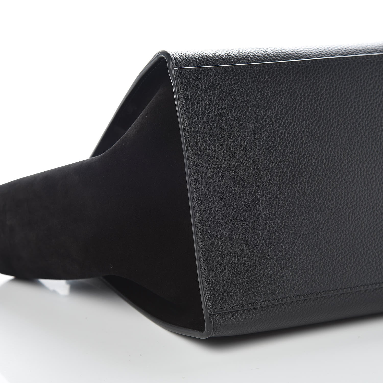 Celine Drummed Calfskin Suede Medium Trapeze Black 8 of 9